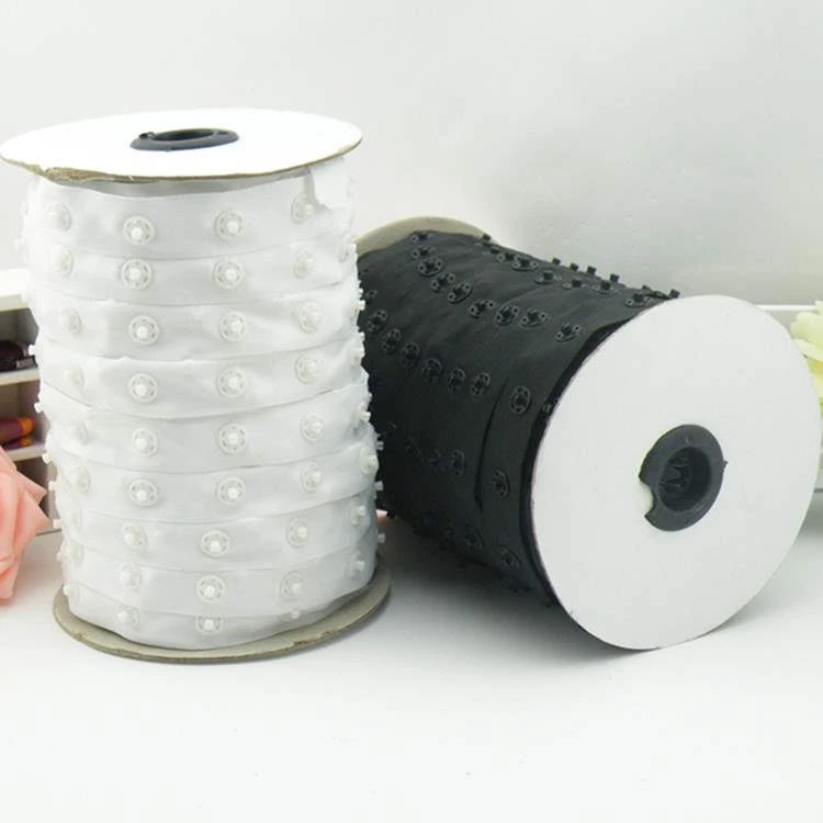 2 Roll 1.8cm Invisible Snap Buttons Tape Fasteners for Sewing Duvet