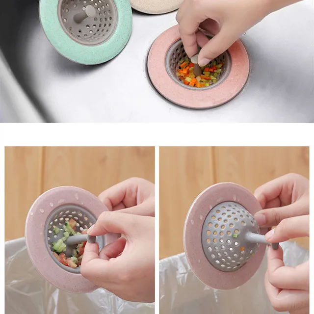 Kitchen Sink Anti-clogging Filter Kitchen Garbage Filter Mesh Silicone Toilet Hair Round Silicone Gadget