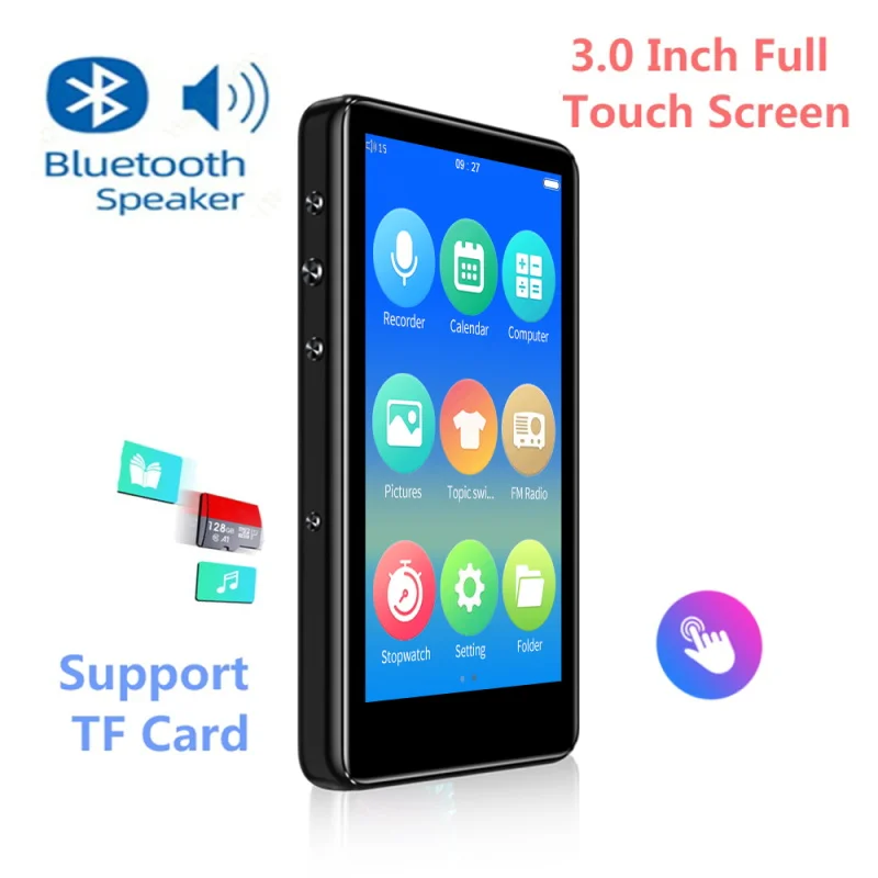 Новый MP3 плеер IQQ C98 Bluetooth4.2 Полноэкранный сенсорный экран 3 0 дюйма встроенный