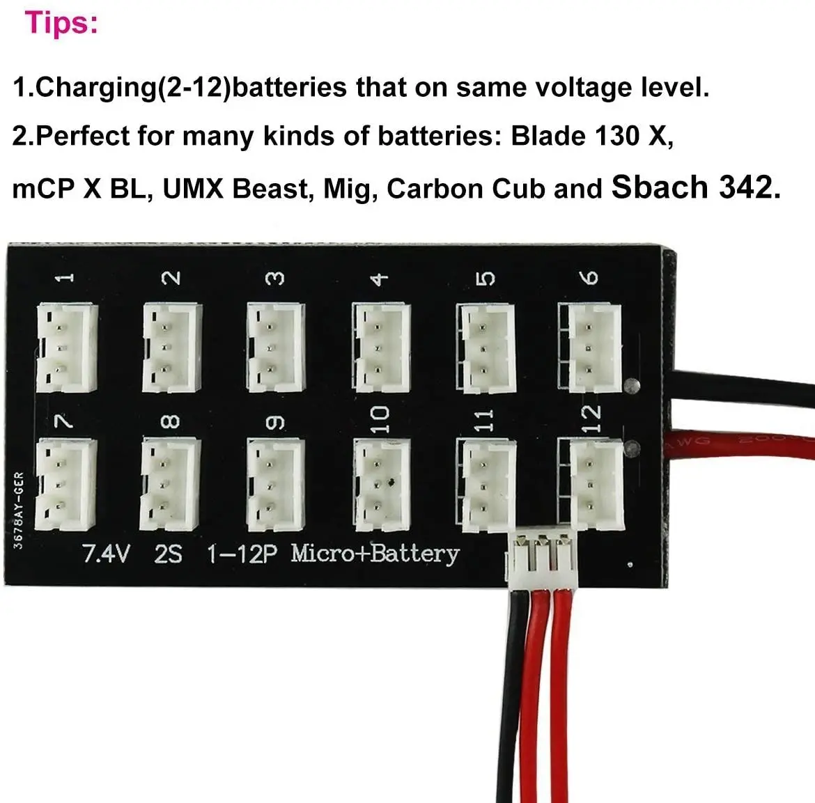 2S 7 4 V LiPo параллельная зарядная плата JST PH2.0 3 контактный 0 мм контрольные выводы