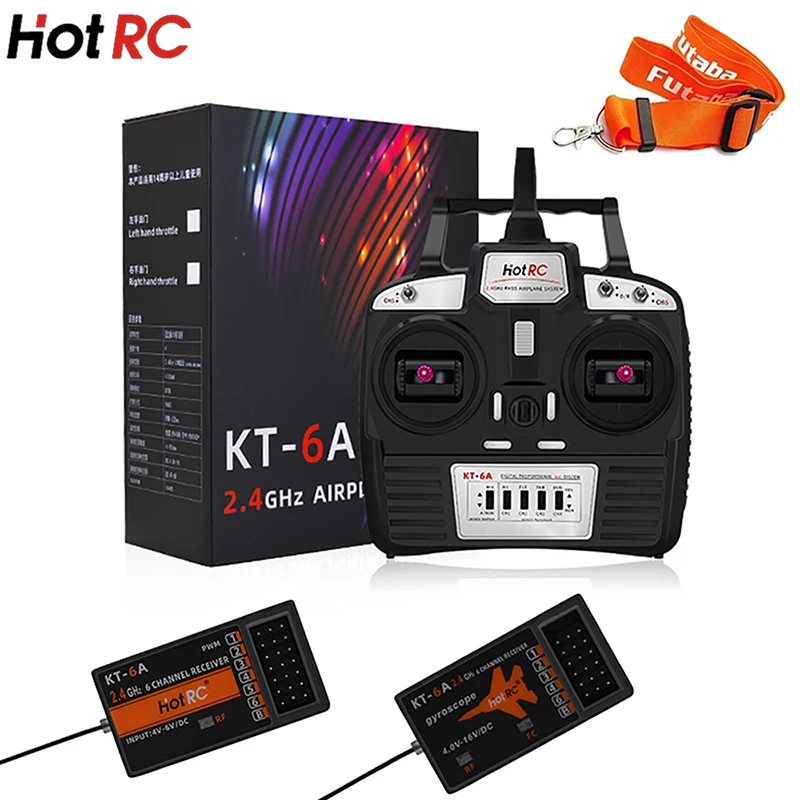 

Hotrc KT-6A 2.4G 6CH RC Transmitter FHSS & 6CH Receiver For Rc Airplane DIY KT Board Machine FPV DroneWith retail box