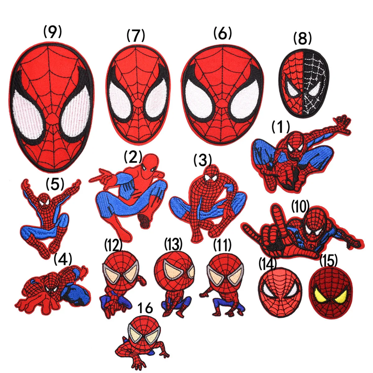 15/16/20 pcs Spiderman Patches Superheroes Marvel Anime Cartoon Clothes  Patches Garment Stickers Embroidery Cloth Stickers|Stickers| - AliExpress