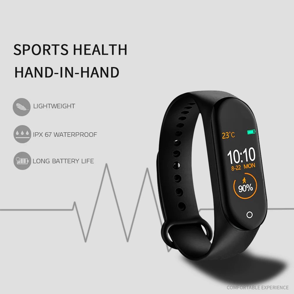 10 шт./лот M4 смарт-браслет Bluetooth V5.0 Смарт-часы спортивные Smartband кровяное давление браслет монитор сердечного ритма фитнес-браслет