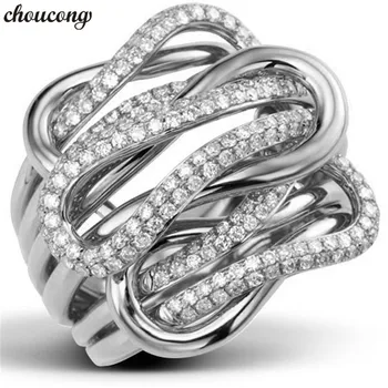 

choucong Belt Cross Promise Ring Pave diamond 925 Sterling Silver Engagement Wedding Band Rings for women men Party Jewelry