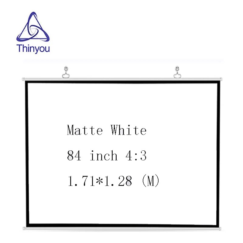 Thinyou 84 дюймов 4:3 HD проектор экран Портативный Белый ручной Pull Down для офиса Бизнес