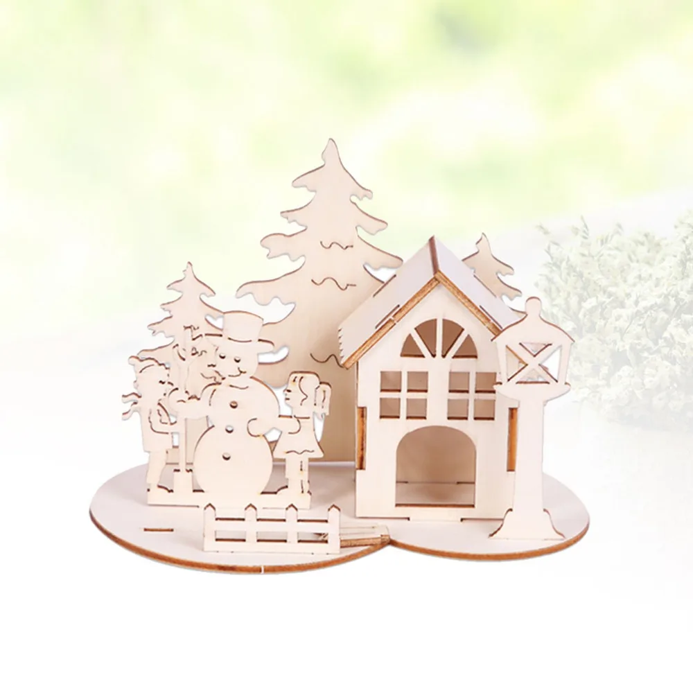 2 шт. стереоскопический Рождественский деревянный пазл украшение сделай сам