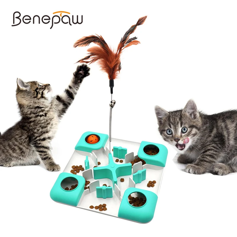 Benepaw Cat Treat Puzzle Slow Feeder Toys Interactive Food Dispensing Maze  Pet Bowl Improves Digestion Enrichment Activities - AliExpress