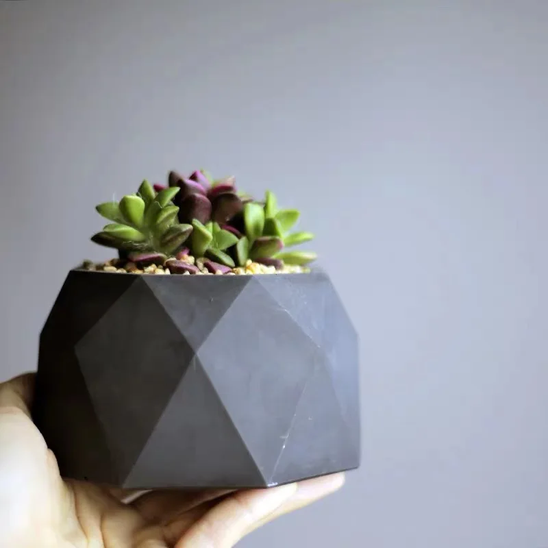 

Diamond Shape Design Flower Pot Mold Succulent Flower Pot Silicone forms Creative Candlestick Epoxy Resin Gypsum Clay Mold