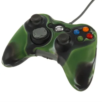 

New Camouflage Silicone Skin Case Shell Grip Protective Soft Cover for XBOX 360 Game Wireless Controllers Army Green