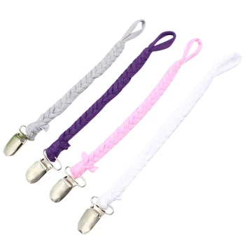 

4Pcs/Lot Baby Pacifier Clips Chain Dummy Clip Pacifier Holder Braided Nipple Holder Soother Chain For Infant Baby Feeding