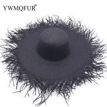 

2020 Summer Raffia Panama Straw Caps For Women Sun Uv Protection Female Hat Lady Girl Sun Shade Outdoor Wide Brim Beach Hats