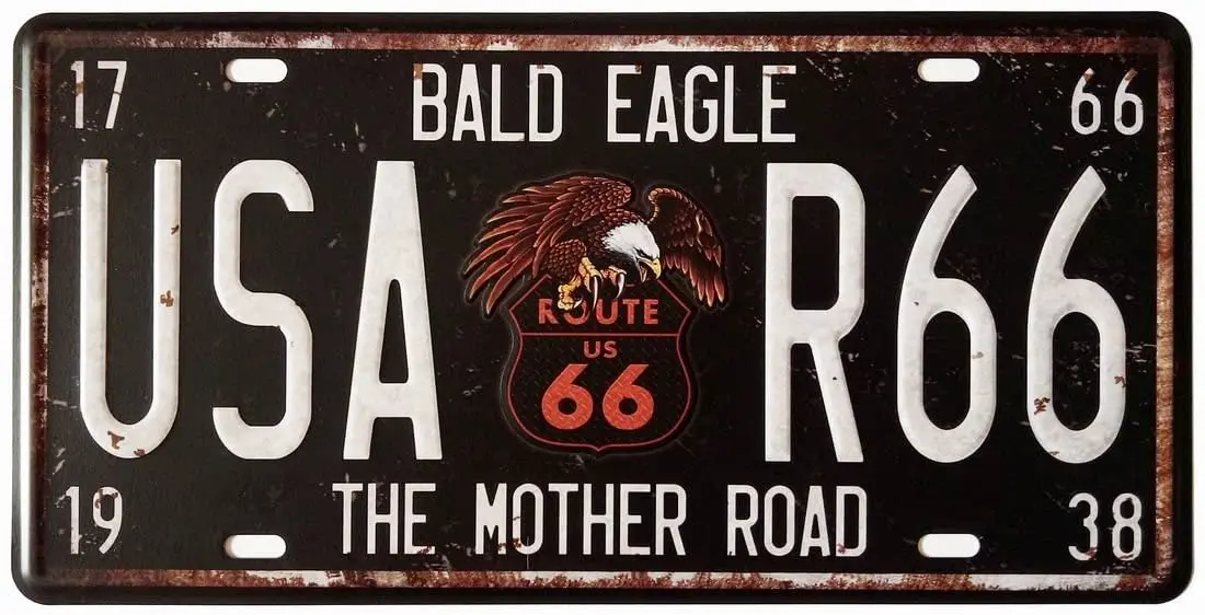 Bald Eagle Route US 66 USA-R66 The Mother Road металлические жестяные знаки винтажные кофейные стены