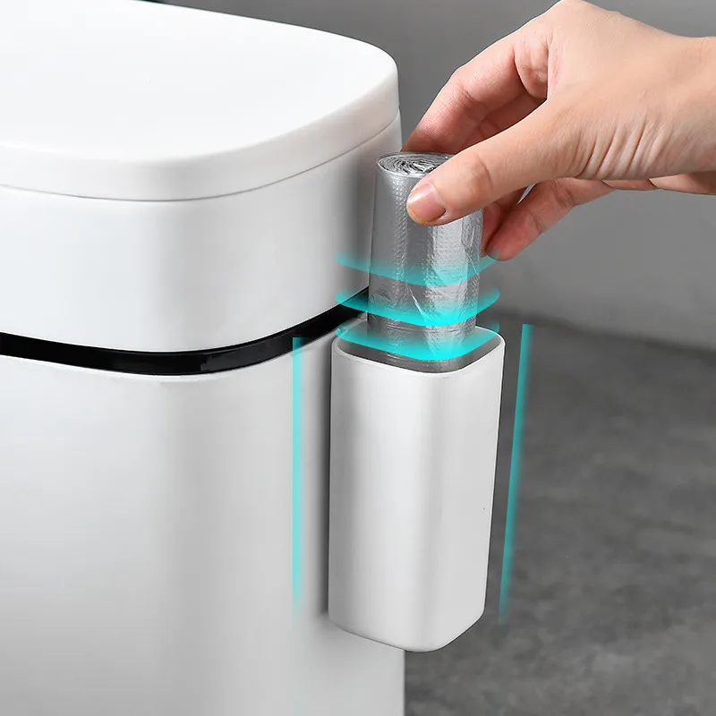 12L Large Capacity Trash Cans Kitchen Toilet Garbage Bag Holder Rubbish Bin Dustbin Bucket Crack Press-Type Bathroom Waste Bin