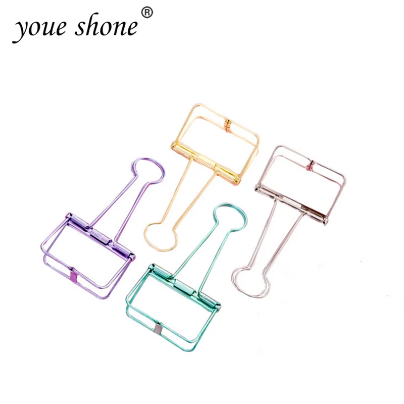 YOUE SHONE, 4 шт./набор, простой металлический полый длинный хвост, зажим для канцелярских принадлежностей, милый цвет, для офиса, для хранения, ласточкин хвост, зажим для бумаги