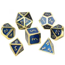 7 шт Металлические многогранные игральные кости замечательная настольная игра игрушка забавные семейные вечерние игры для детей и взрослых подарок