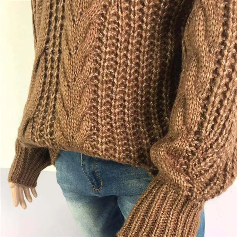 Женский пуловер с высоким воротом, джемпер, Короткий Повседневный однотонный вязаный свитер с длинным рукавом, топы, Truien Dames Pull Femme Hiver, теплый