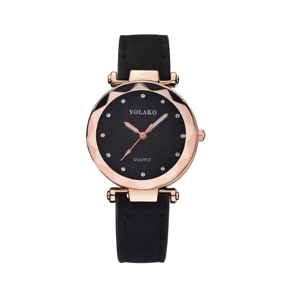 

Fashion Star Watch Women's Luxury Rhinestone Stars Leather Belt Ladies' Watch College Style Simple Students Watch