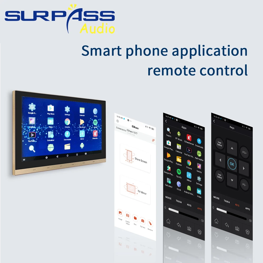 US $864.00 Smart WiFi Bluetooth In Wall Amplifier Android Fm Touch Screen HiFi Home Stereo Sound PA Ceiling Speaker Multiroom Audio System