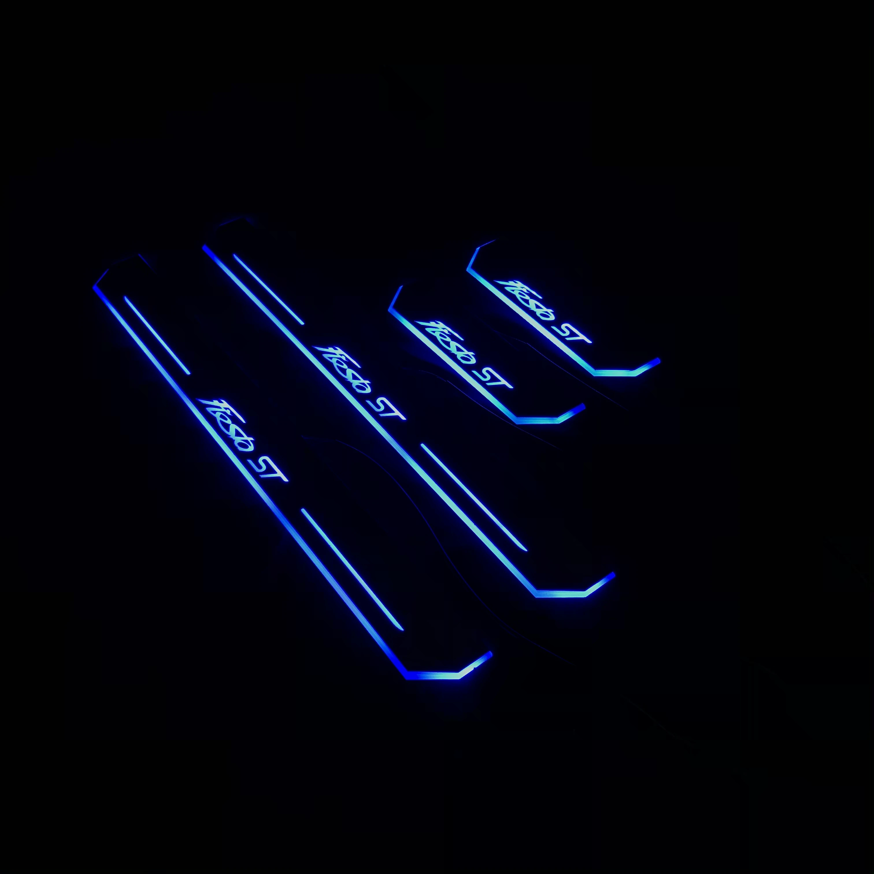 

Led moving door scuff for Ford Fiesta ST special use ynamic door sill plate welcome lamp lining overlay Flow/fixed light
