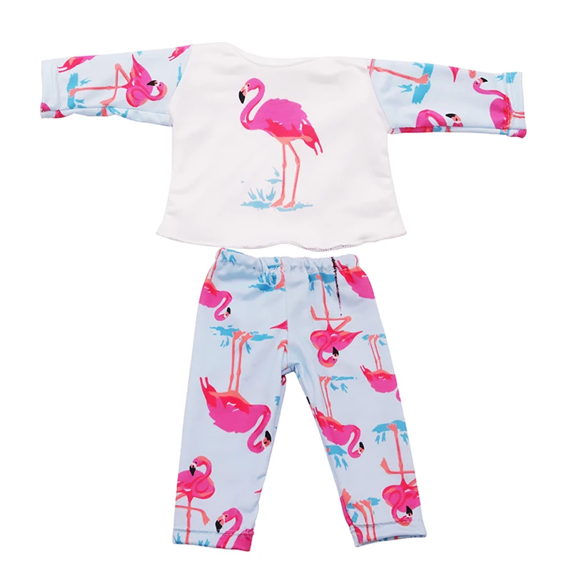 Новая Одежда для кукол Born Baby Fit 18 дюймов 40-43 см кукла Единорог Альпака лягушка Dinosau одежда с принтом "фламинго" для куклы игрушки аксессуары