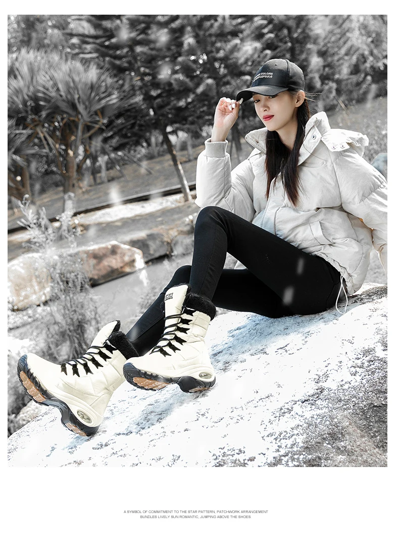 TYDZSMT/качественные зимние женские ботинки теплые зимние ботинки до середины икры удобные женские водонепроницаемые ботинки на шнуровке chaussures femme