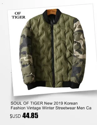 SOUL OF TIGER, новинка, корейская мода, Мужская винтажная утепленная парка, мужские повседневные зимние куртки, свободное теплое пальто, одежда с хлопковой подкладкой