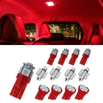 

100% Brand New 13pcs Red Car LED Lights Interior Package Kit For Dome License Plate Lamp Bulbs