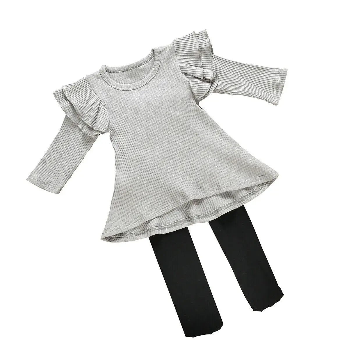 Осенние хлопковые топы с длинными рукавами для новорожденных девочек, штаны, носки, одежда, повседневный осенний комплект