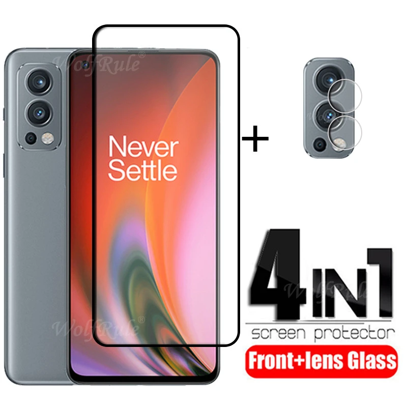 cell phone screen protector 4-in-1 For Oneplus Nord 2 5G Glass For Oneplus Nord 2 5G Tempered Glass Full Screen Protector For Oneplus Nord 2 5G Lens Glass phone tempered glass