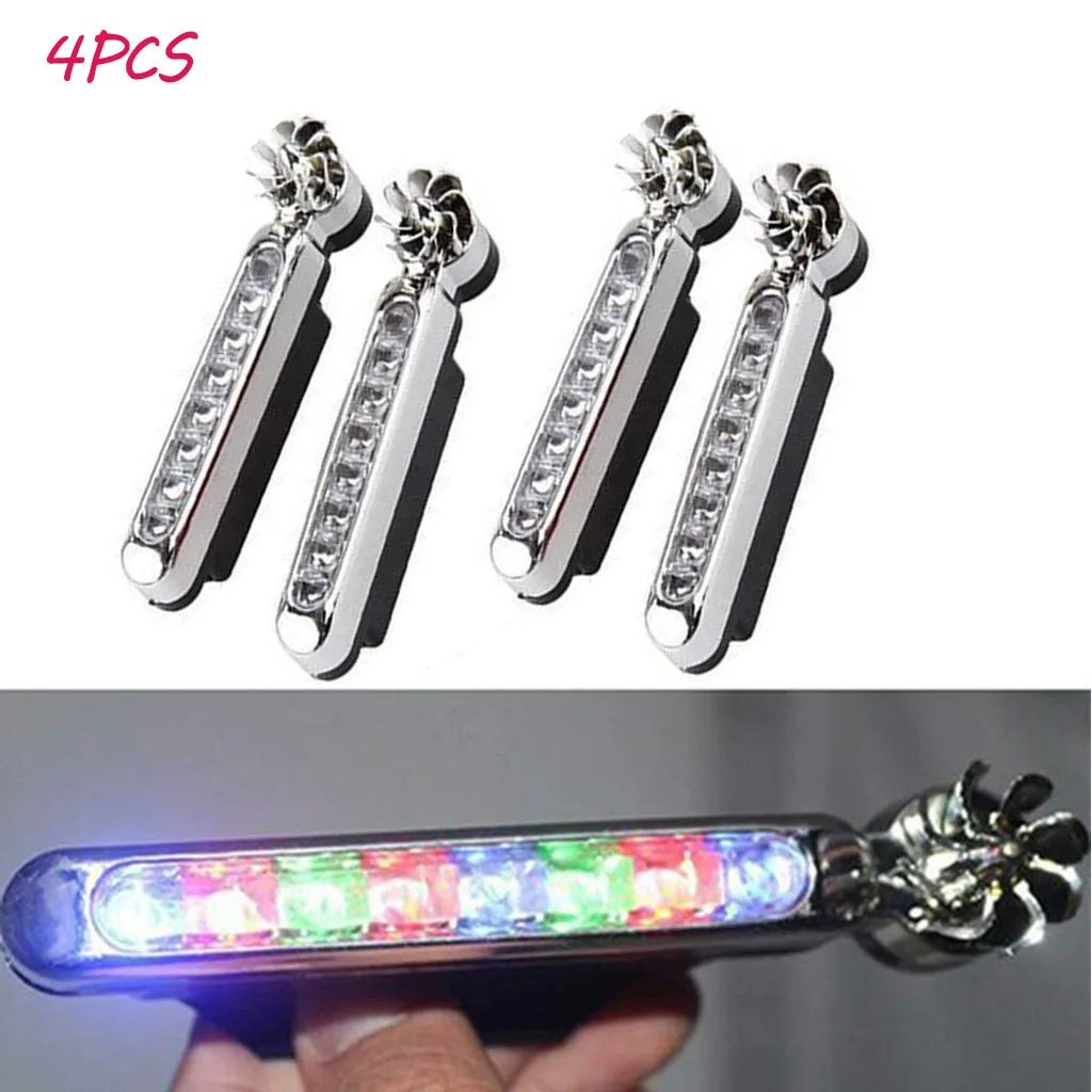 4PC Multicolor Франшиза 2 пары 4 шт. ветряной передней не нужен внешний источник питания автомобиля дневные ходовые огни 8 светодиодный дневные ходовые огни дневной свет Фара - Испускаемый цвет: 4PC Multicolor