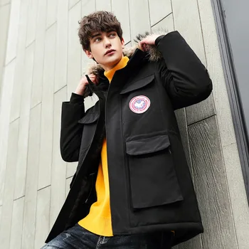 

2019 winter collection men's down jacket thick Korean version slim thick warm handsome handsome down jacket man hooded