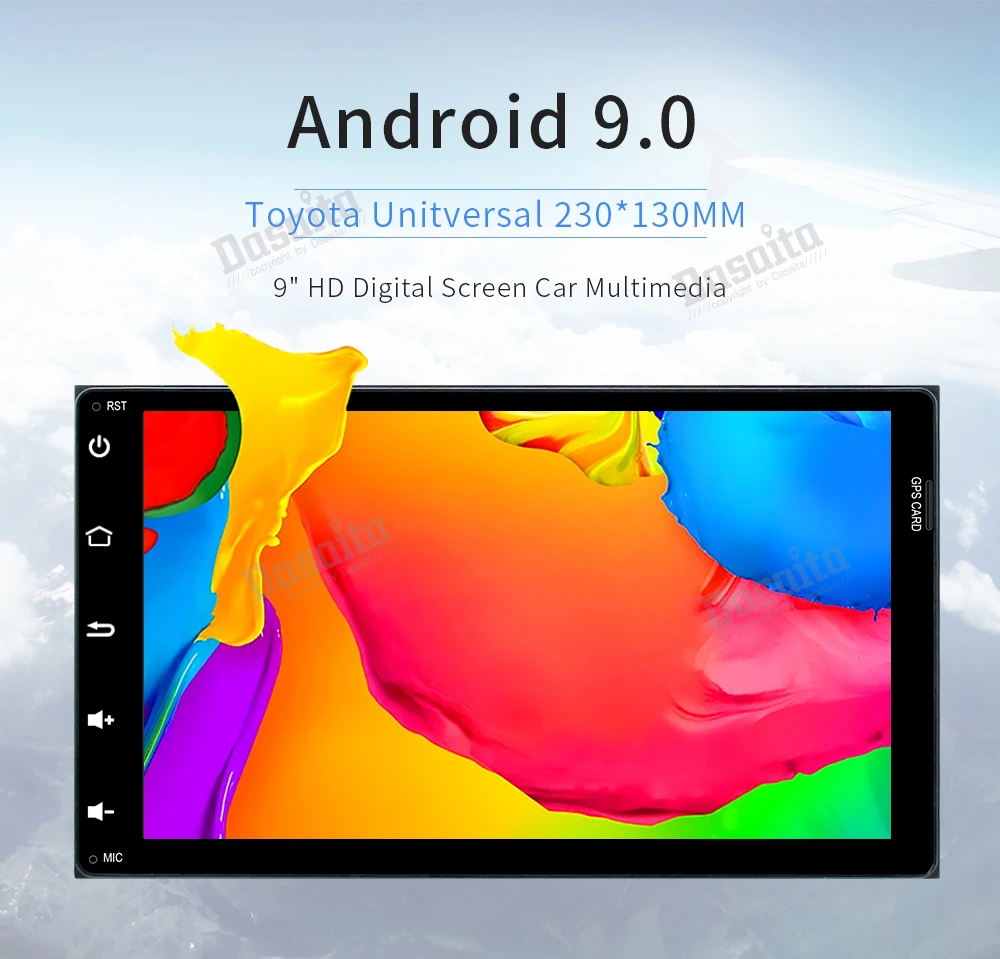 Best 2 din Android 9.0 car radio for Toyota Corolla Auris Fortuner 2017 with 9" display Octa Core 4G + 32G ROM GPS navigator 3