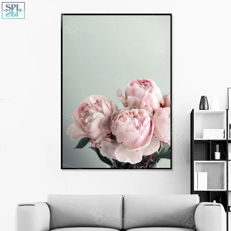 SPLSPL-Modern-Classic-Pink-Peony-Canvas-Painting-Wall-Art-Posters-And-Prints-Flower-Wall-Picture-For (2)