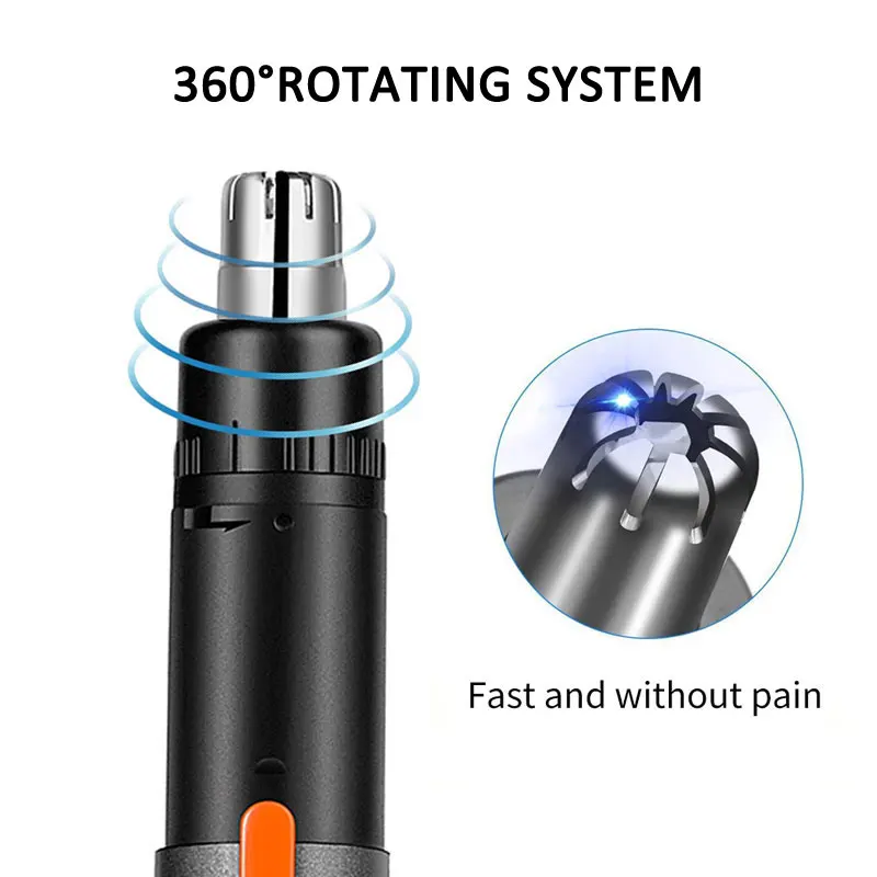 Электрический триммер для волос для носа портативный безболезненный эпилятор для носа двойные лезвия USB 10sec Быстрая зарядка низкий уровень шума для мужчин и женщин