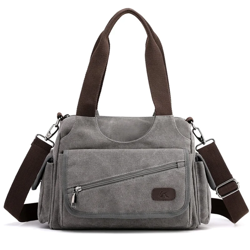 

FGGS-KVKY Canvas Bag Casual Lady Commuter Bag Fashion Handbag Wild Shoulder Diagonal Package