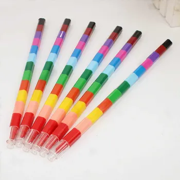 

12pcs Assorted Colors Stacking Crayons Graffiti Pens Drawing Coloring Pens PaintingSupplies for Children Kids Party Favors