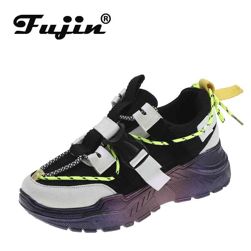 

Fujin Women Sneakers Winter Fashion Autumn Dropshipping Round Toe Breathable Cross Tied Thick Bottom Platform Causal Women Shoes