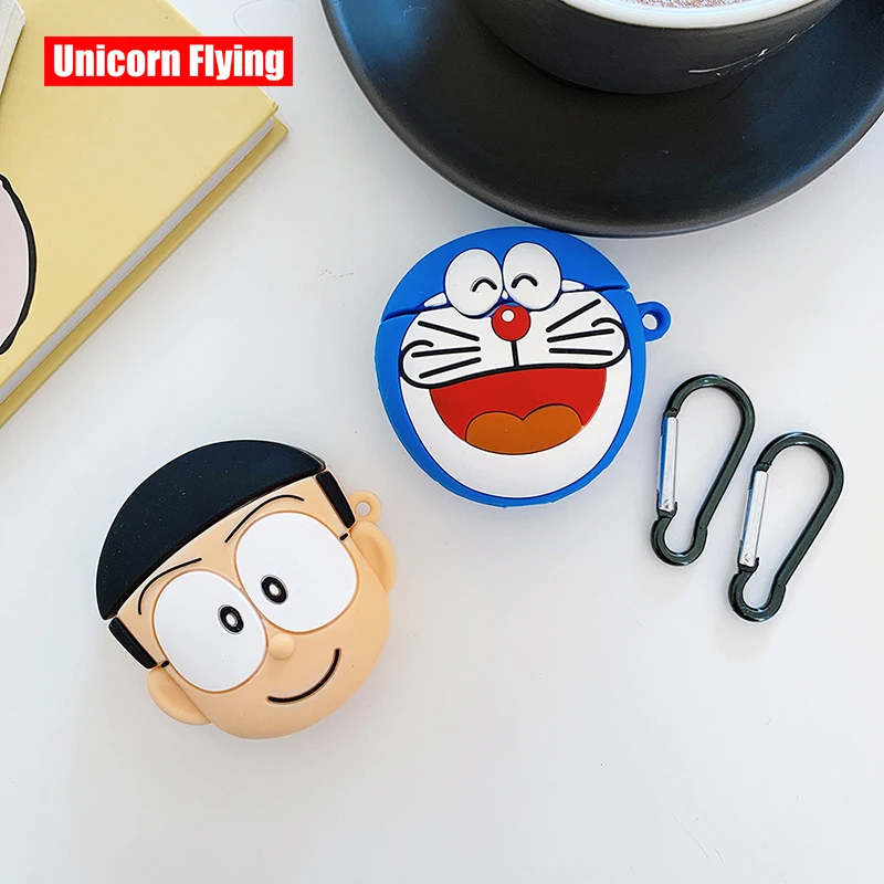 

LinXiang Japanese Anime 3D Cute Lovely Doraemons Nobita Nobi Bluetooth Earphone Silicone Protective Case For Apple Airpods 1 2