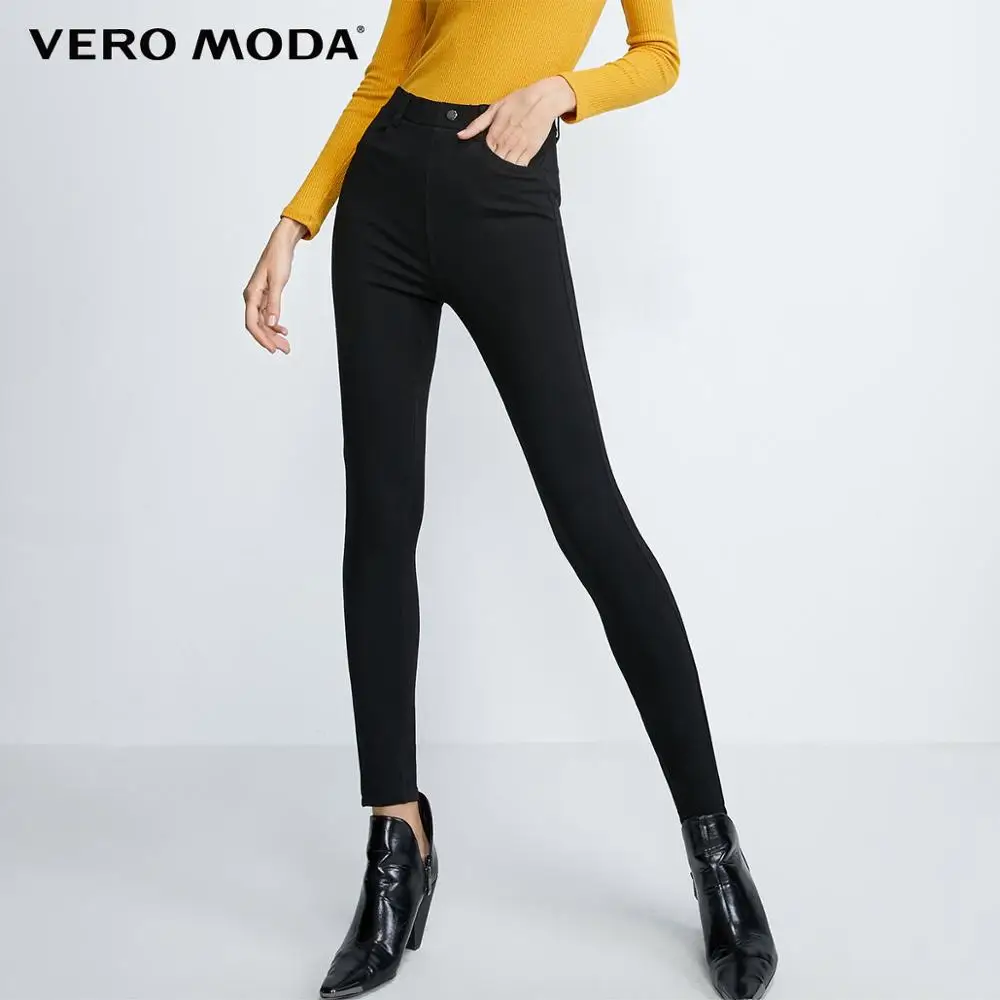 Женские облегающие Стрейчевые повседневные брюки с начесом Vero Moda | 319374504|Брюки