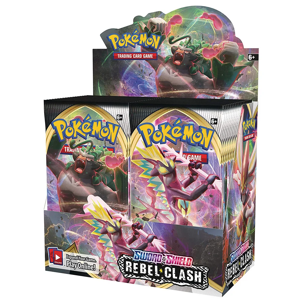 

324Pcs Pokemon Cards TCG: Sword & Shield Rebel Clash Booster Box Collectible Trading Card Game 2020 Newest Kids Toys