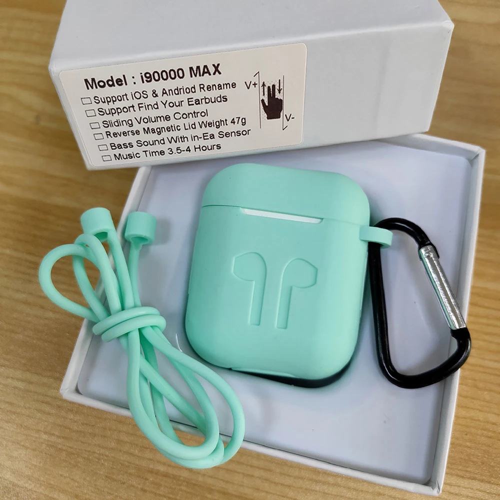 Green case I90000 Max TWS изменение имени расположение Bluetooth наушники-вкладыши сенсор беспроводной зарядки PK i100000 i1000 i200 i9000 i5000 TWS - Цвет: Green case