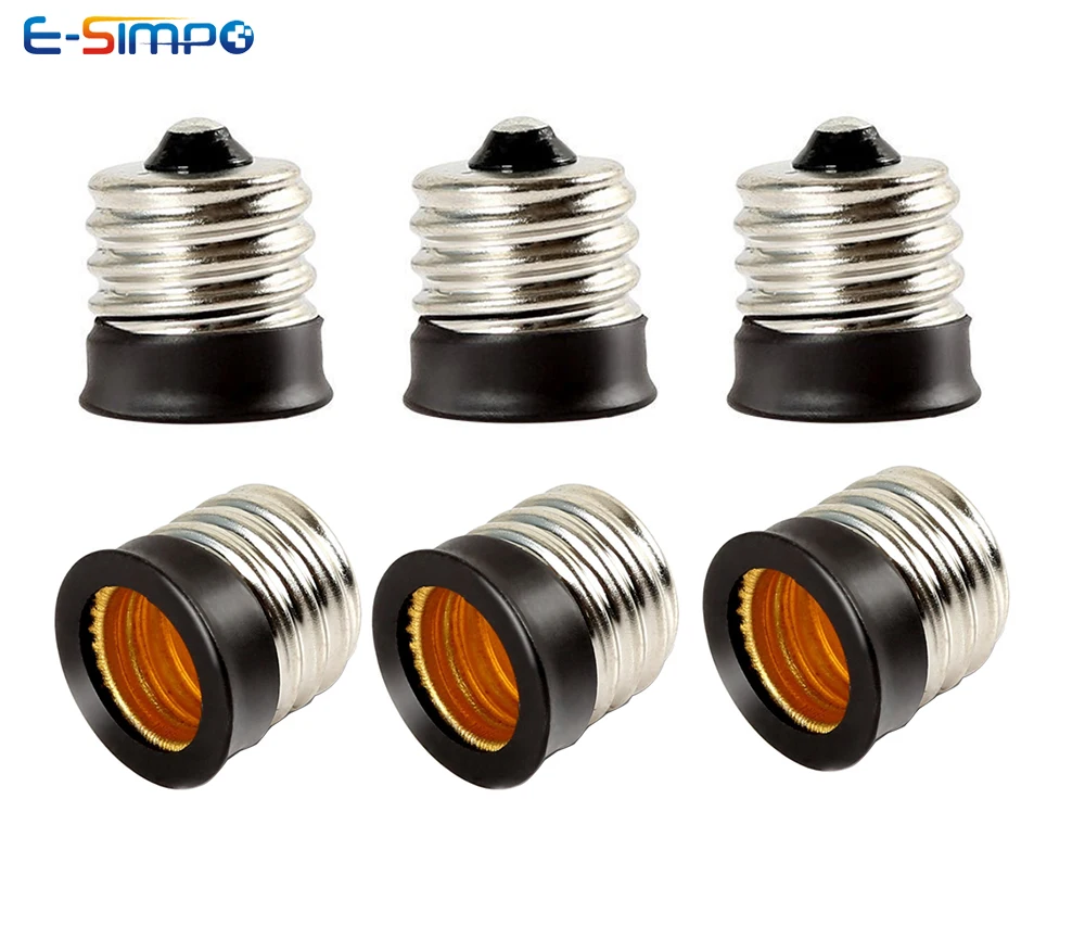 6pcs E17 To 12 Light Socket Adapter Us Candle Lamp Holder Converter Ce