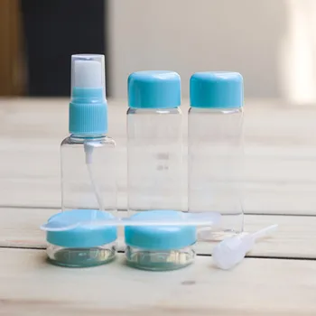 

7pcs/Set Travel Mini Makeup Cosmetic Face Cream Pot Bottles Plastic Transparent Empty Eyeshadow Make Up Container Bottle