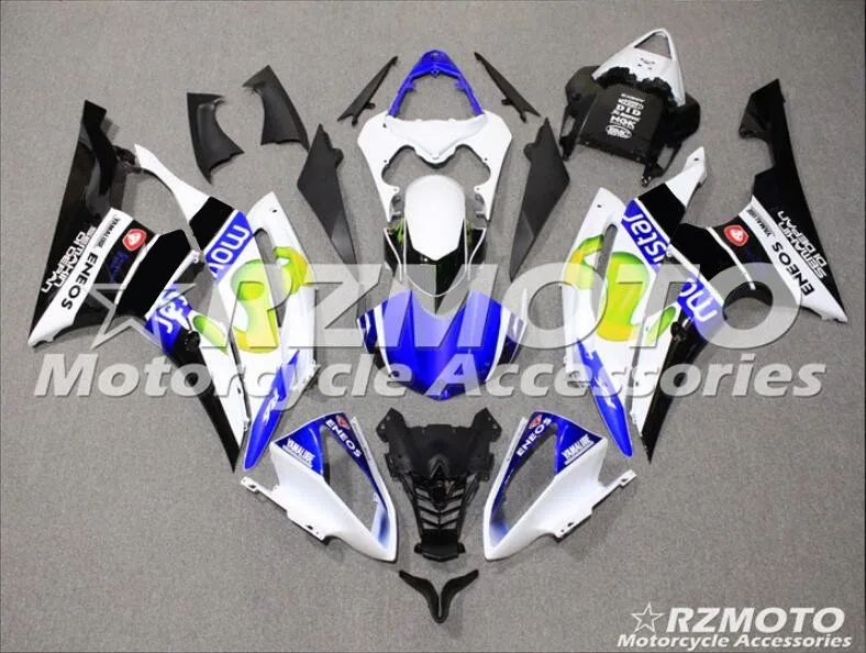 4 подарки набор впрыскивателей Мотоцикл Обтекатели Fit для YAMAHA YZF-R6-600 2008- 08-16 Кузов Набор изготовленный на заказ, цвет синий, белый, черный