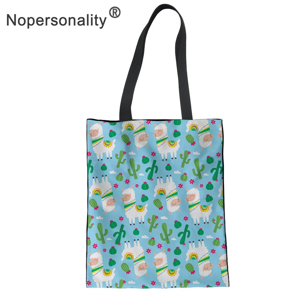Nopersonality печать прекрасный розовый Альпака Холст Tote хозяйственные сумки для женщин забавные женские большие сумки для девочек сумка на плечо - Цвет: L3500Z22