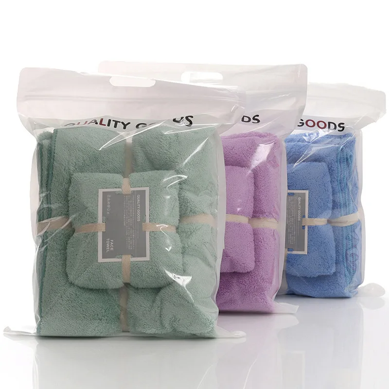 Super Absorbent Coral Fleece Towel Two-piece Sets Adult Children Soft Towels Bathroom Quick-drying Bath | Дом и сад