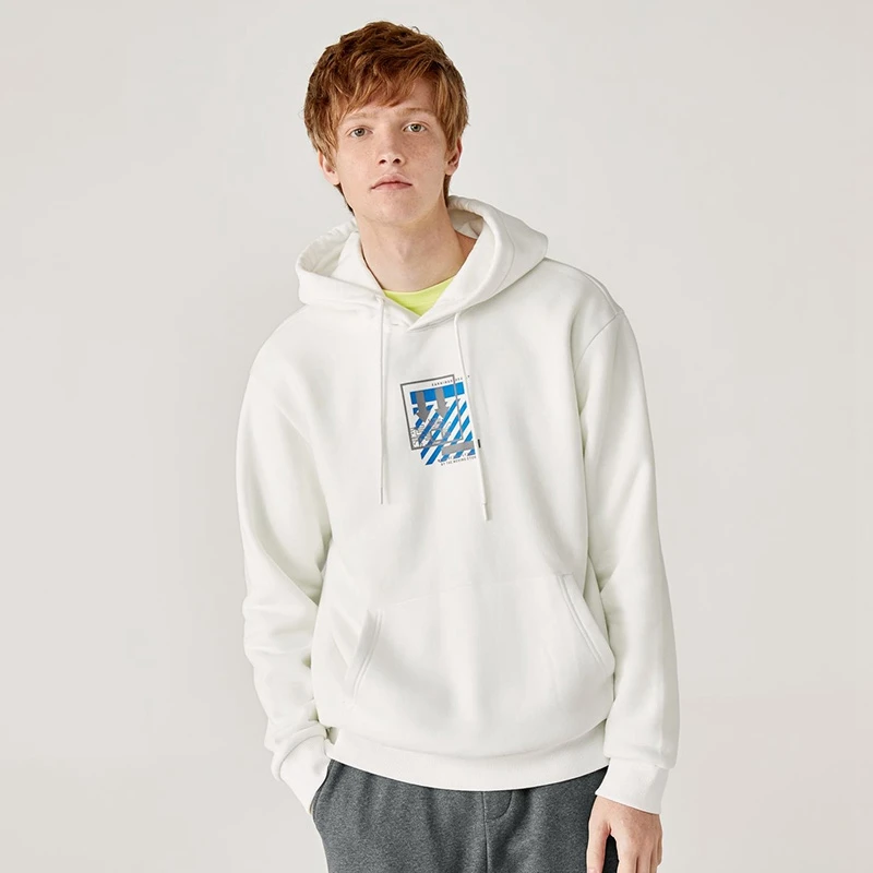 SEMIR, новинка, Мужская толстовка, зимняя, плюс бархат, длинный рукав, толстовки, плюс бархат, Толстый Пуловер, корейский, ins, хлопок - Цвет: white