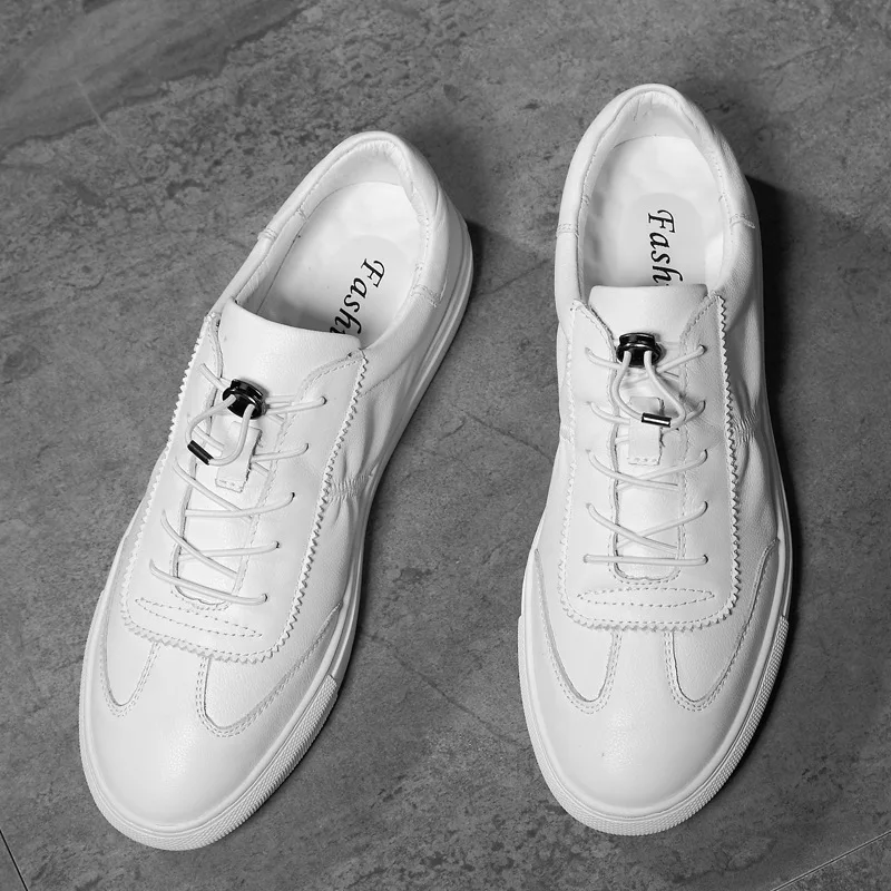 

Small White Shoes Men's Korean-style Versatile 2018 Spring And Autumn New Style Flat White Shoes MEN'S Casual Shoes Genuine Leat
