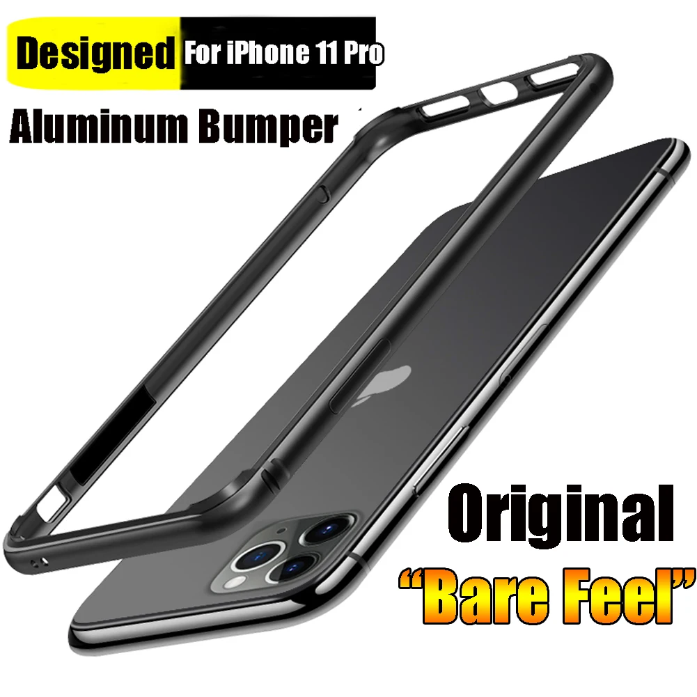 

For iPhone 11 Pro Max Original Aluminum Metal Bumper Shockproof Cover Case for iPhone 11 Hybrid Rugged Silicone Case