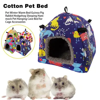 

Pet Winter Warm Bed Swing Nest Cages Small Animal Hanging Cave Hedgehog Soft Warm Tunnel Cavia Guinea Pig Bed Hamster Hammock